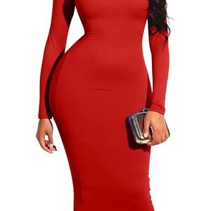 NIP GOBLES Women's Sexy Turtleneck Long Sleeve Elegant Bodycon Party Long Dress